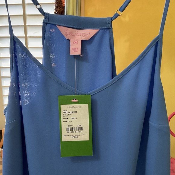 Lilly Pulitzer NWT Dusk Top Bennet Blue Size XXS - Picture 2 of 7